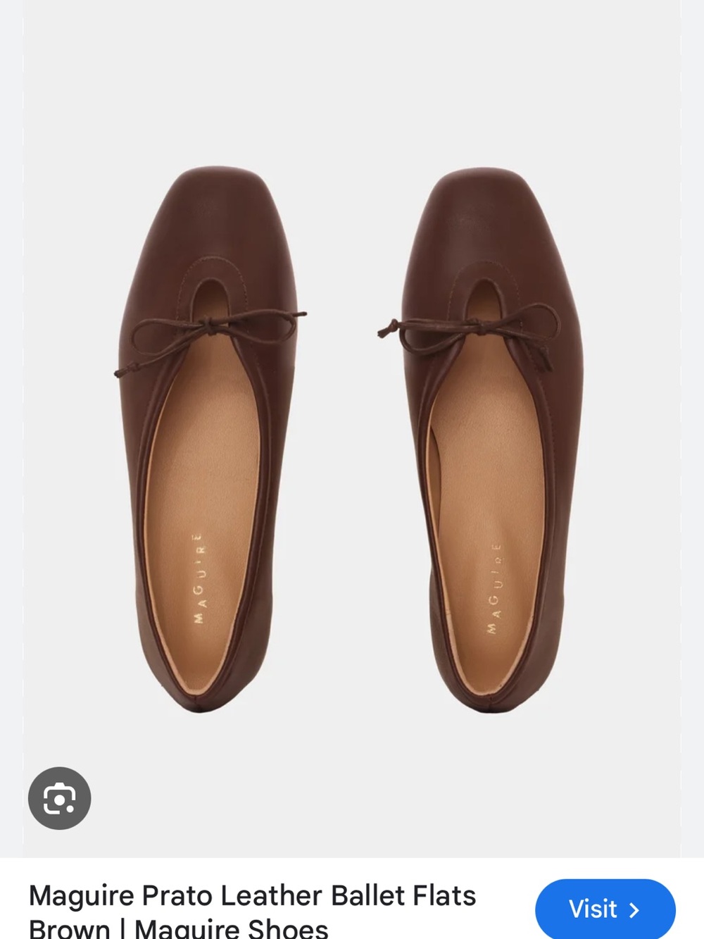 NEW Maguire Prato Leather Ballet Flats in Brown